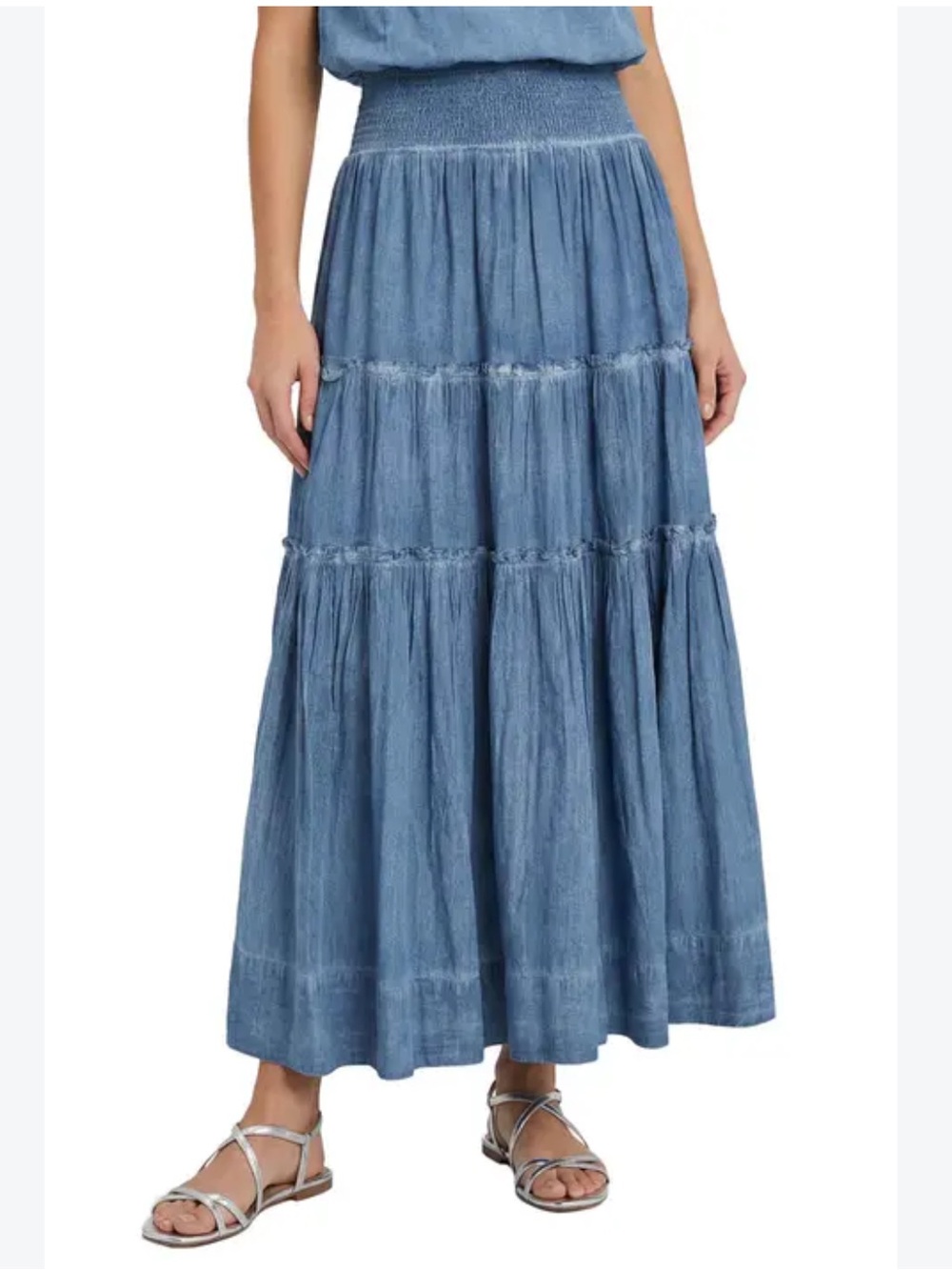 CHANGE OF SCENERY charlie maxi skirt in stonewash Size M/L